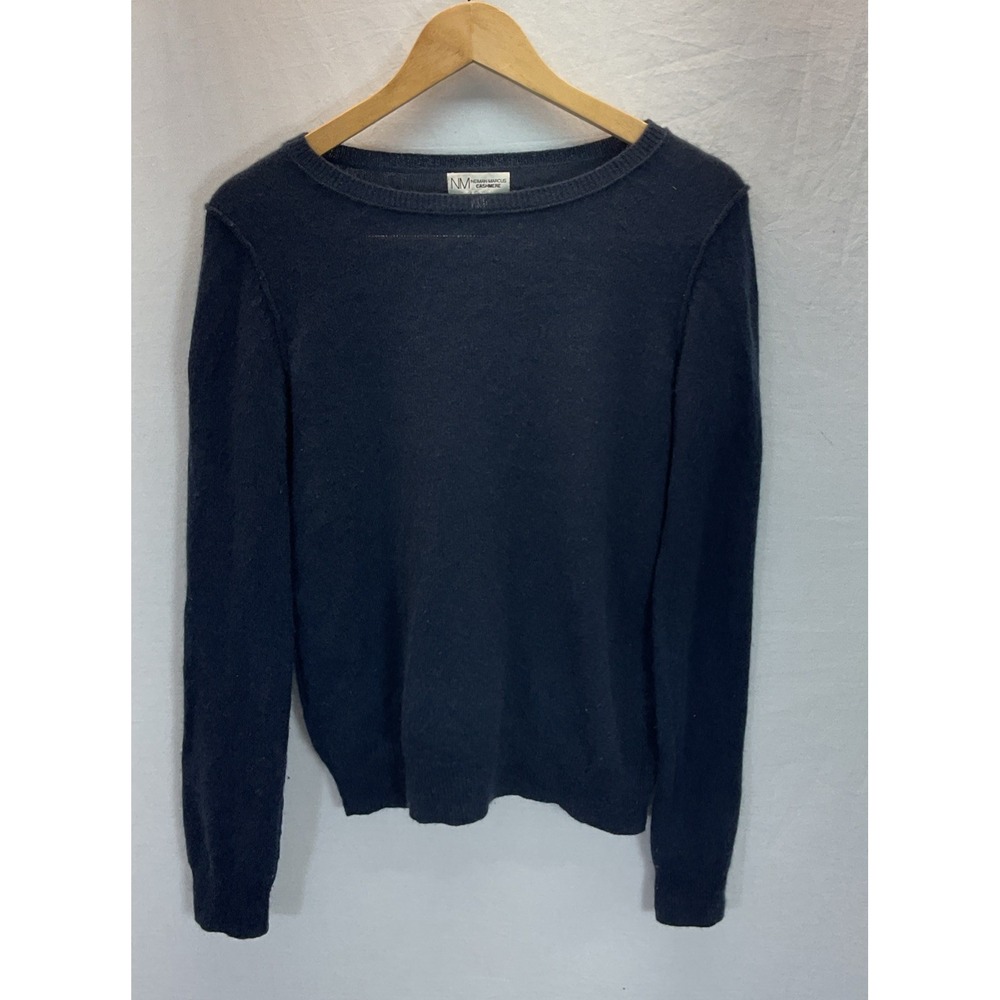 Vtg Neiman Marcus Men's Navy Blue Cashmere Crewneck Sweater Size S Preppy Soft